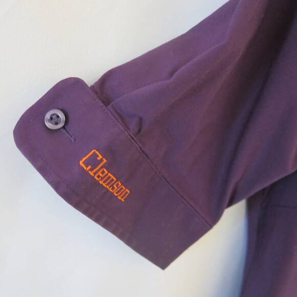 SOUTH CAROLINA CLEMSON TIGERS Button Down Shirt Size M Women's Purple Logo - Picture 3 of 8